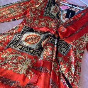 Silk slip print dress